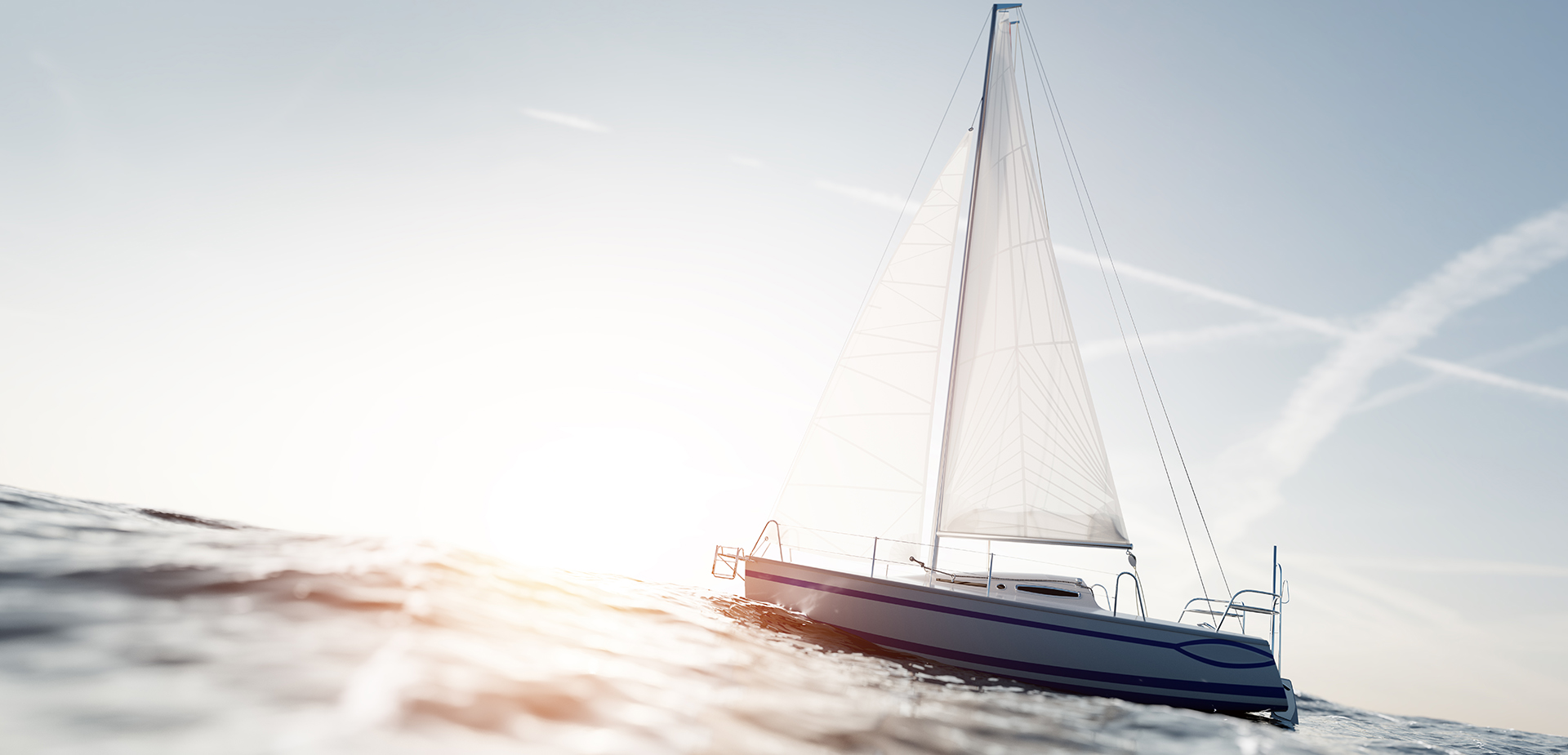 Sailing yacht on the ocean